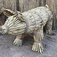 Солом’яний Кабан XL Свинка із соломи Традиційний оберіг, декор ручної роботи