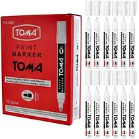 Білий масляний маркер White Oil Pen Tire Marker To-440, водостійкий, маркер для шин