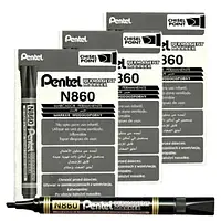 36× перманентний маркер чорний Pentel 1 шт. перманентний маркер Pentel N860 - зі зрізом чорний - набір 36шт Pentel N860