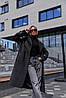Демісезонне жіноче комбіноване утеплене довге пальто, фото 9