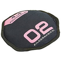 Диск пісочний обважнювальний SandBells FI-5718-2 Crossfit Record 2 кг з неопрену, Ø 22,5 см, чорно-рожевий, фото 3