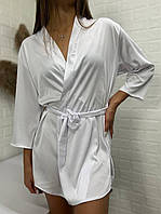 Шовковий халат - кімоно з поясом