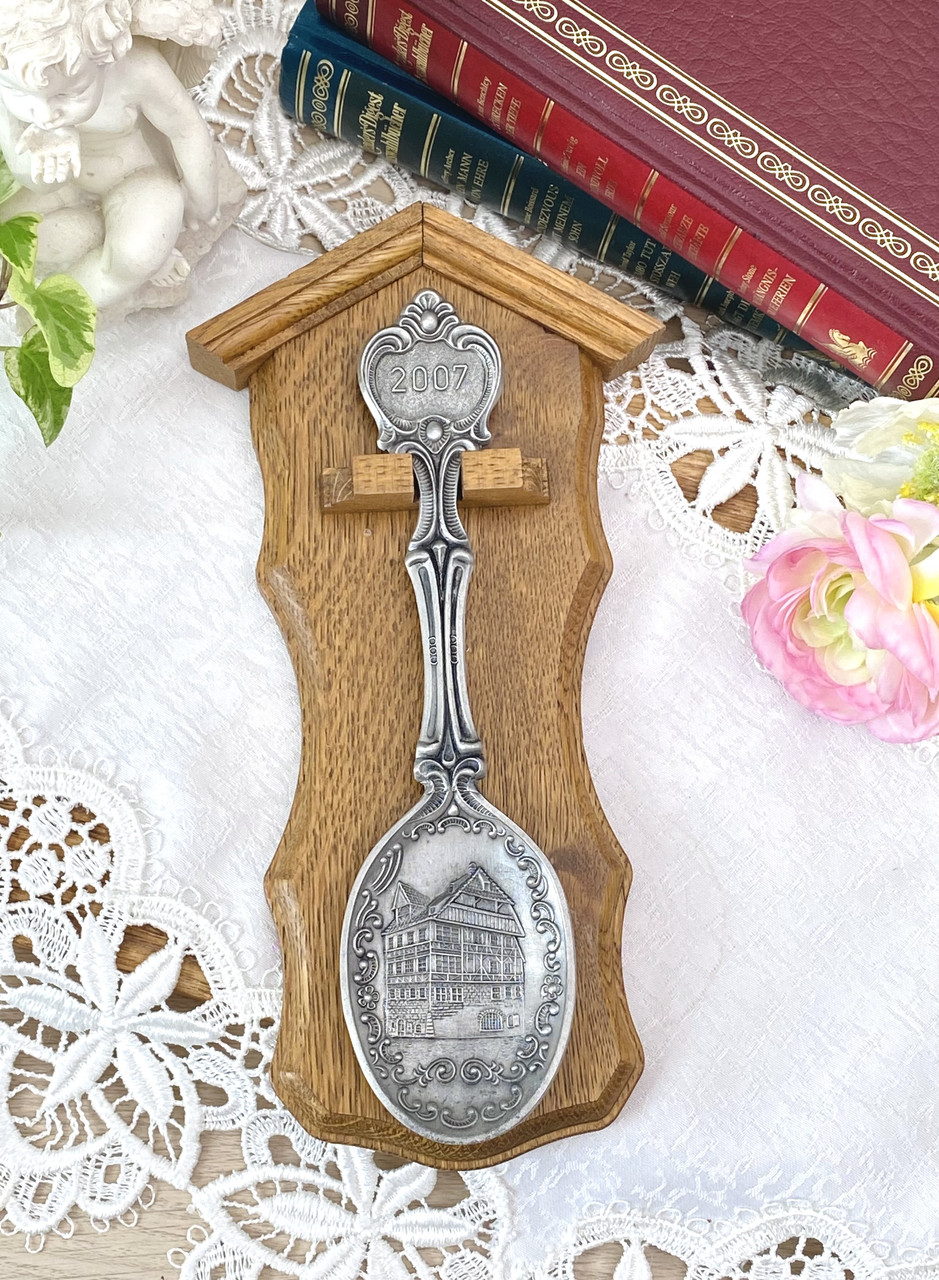Колекційна олов'яна ложка 2007 рік, харчове олово, дубовий підвіс, Німеччина, Albrecht-Dürer-Haus