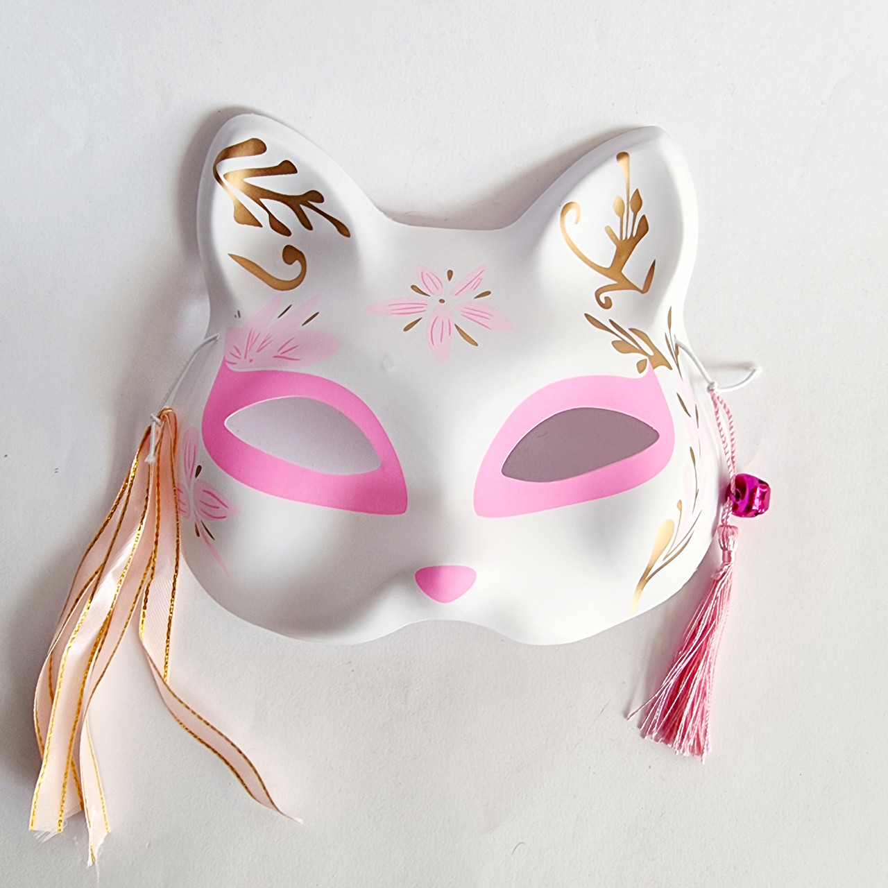Маска Кіцуне Японської Лиси Kitsune рожева №1, 18х17 см
