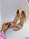 Босоніжки жіночі, бежеві на підборах, фото 3