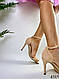 Босоніжки жіночі, бежеві на підборах, фото 7