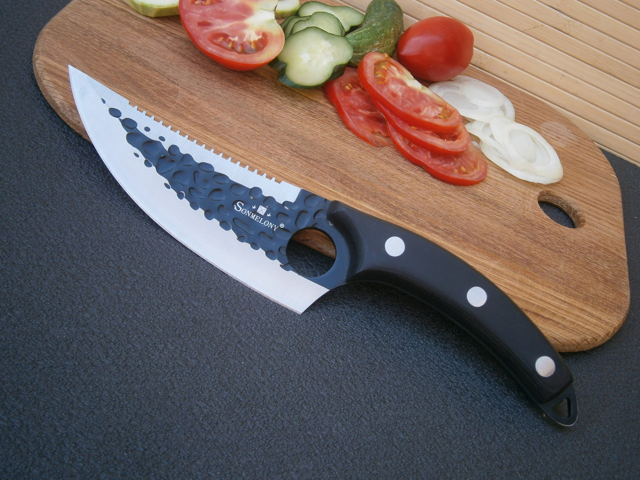 Ніж кухонний кухарський Sonmelony Chef К-03А Fultang 4 мм 27 см, фото 1