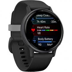 Garmin vivoactive 5 Slate Aluminum Bezel with Black Case and Silicone Band 010-02862-10/50 Розумний годинник