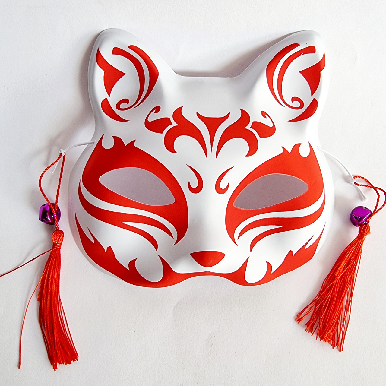 Маска Кіцуне Японської Лиси Kitsune червона №01, 18х17 см