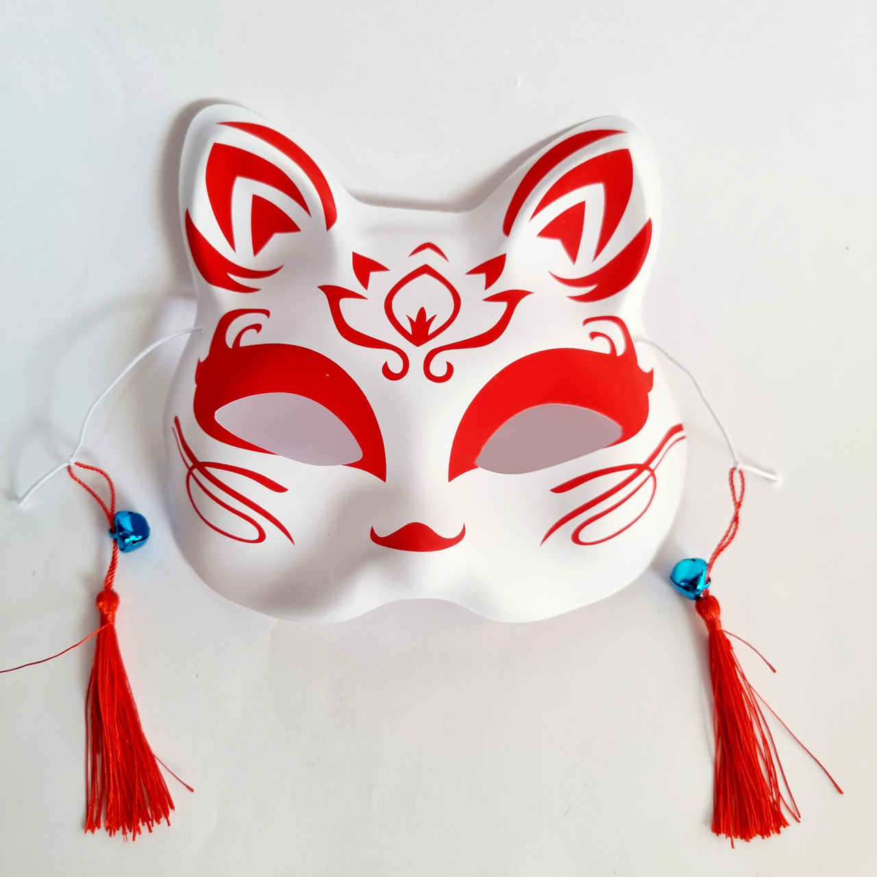 Маска Кіцуне Японської Лиси Kitsune червона №02, 18х17 см