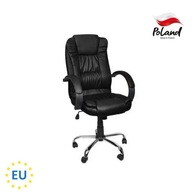 Офісне крісло з еко шкіри MALATEC (Польша) Чорне