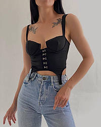 Неймовірно ефектний сілуетний топ на бретелях