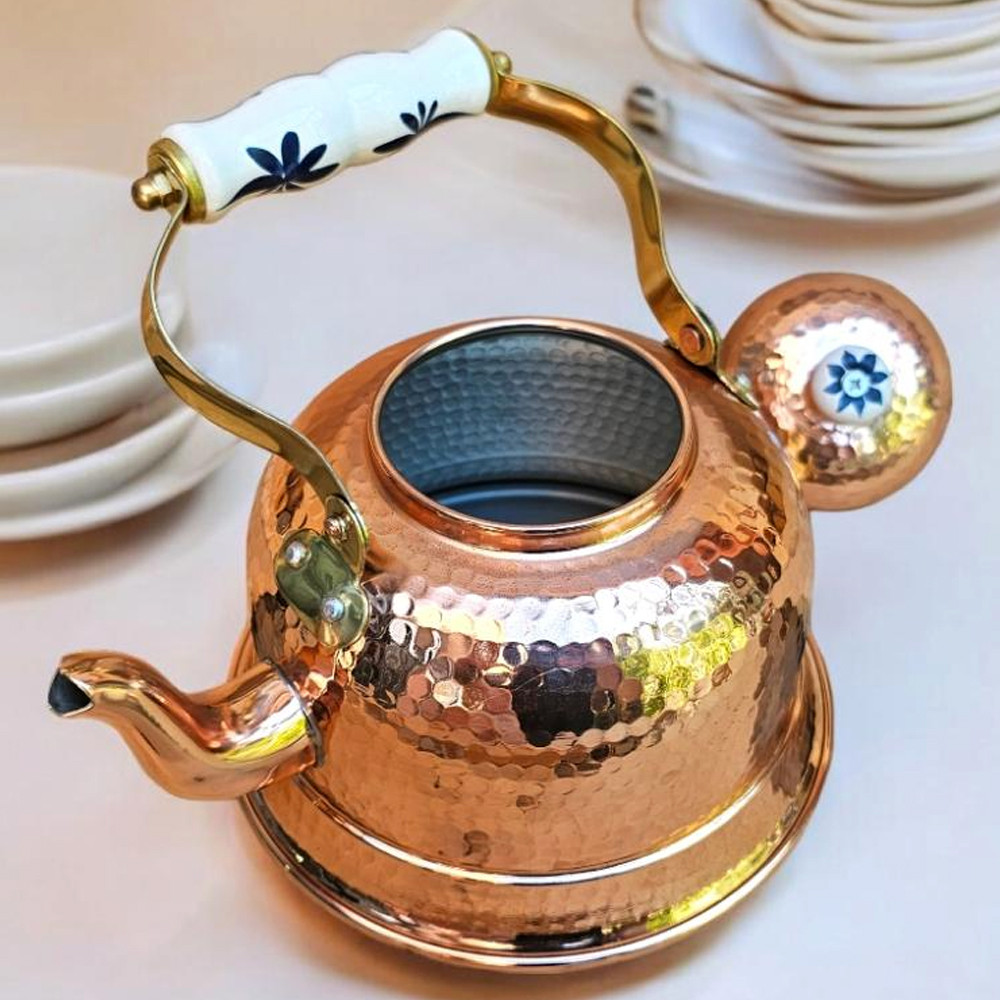 Мідний чайник з керамічною ручкою AV Filhos 1,5л, серія ВE (Португалія)