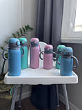 Термос для дітей 450мл із нержавіючої сталі (бірюзовий), фото 5