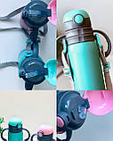 Термос для дітей 450мл із нержавіючої сталі (бірюзовий), фото 4