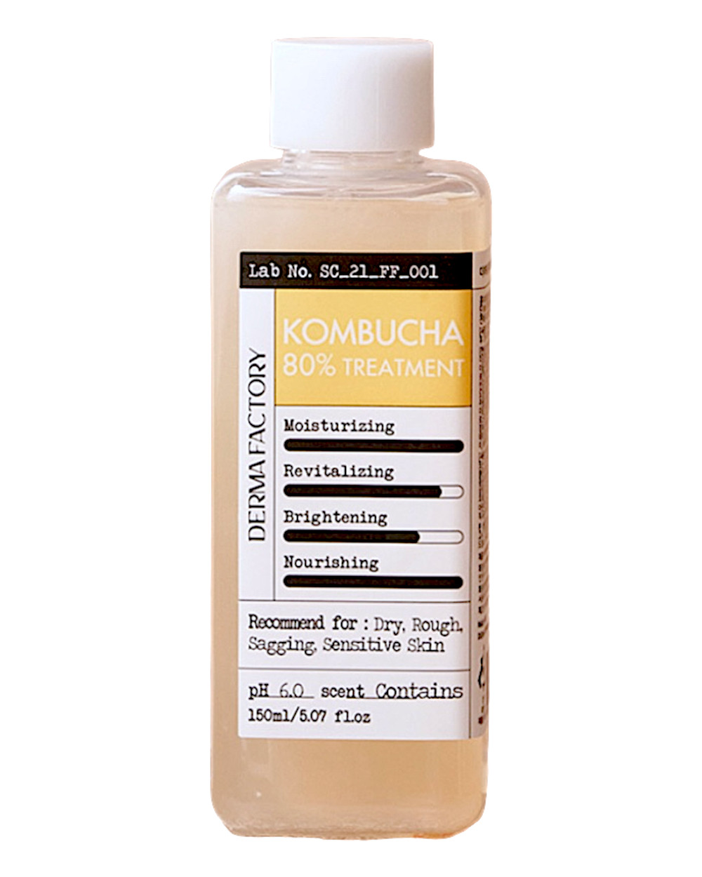 Derma Factory Kombucha 80% Treatment - Есенція-тонер для обличчя з екстрактом комбучі, 150 мл