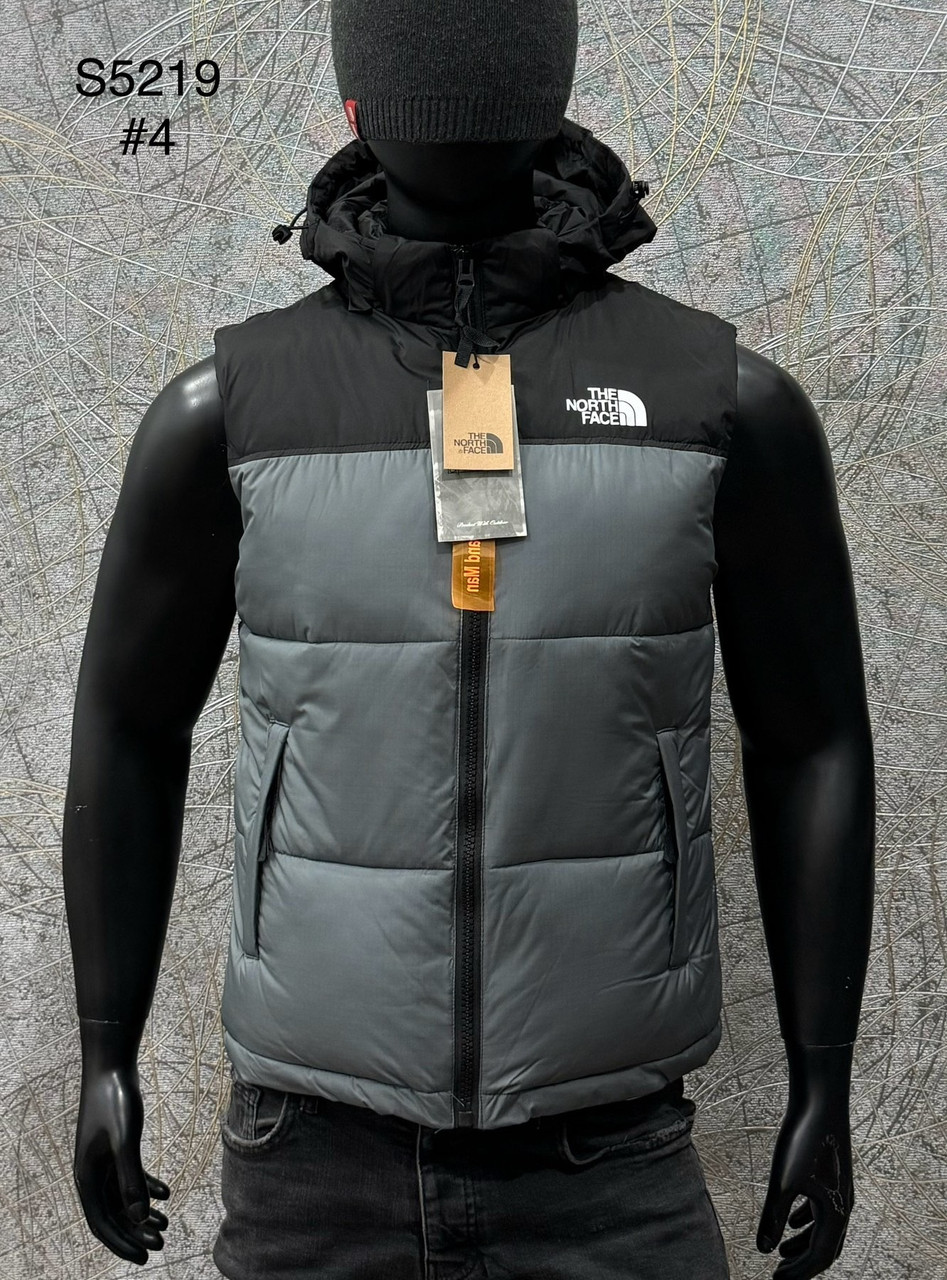Чоловіча жилетка The North Face чорна TNF жилет Зе Норт Фейс ТНФ 700 сіра