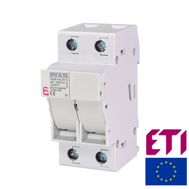 Роз'єднувач запобіжника ETI EFH 10 2P 25A 1000V DC корпус тримача запобіжника 10х38 двохполюсний