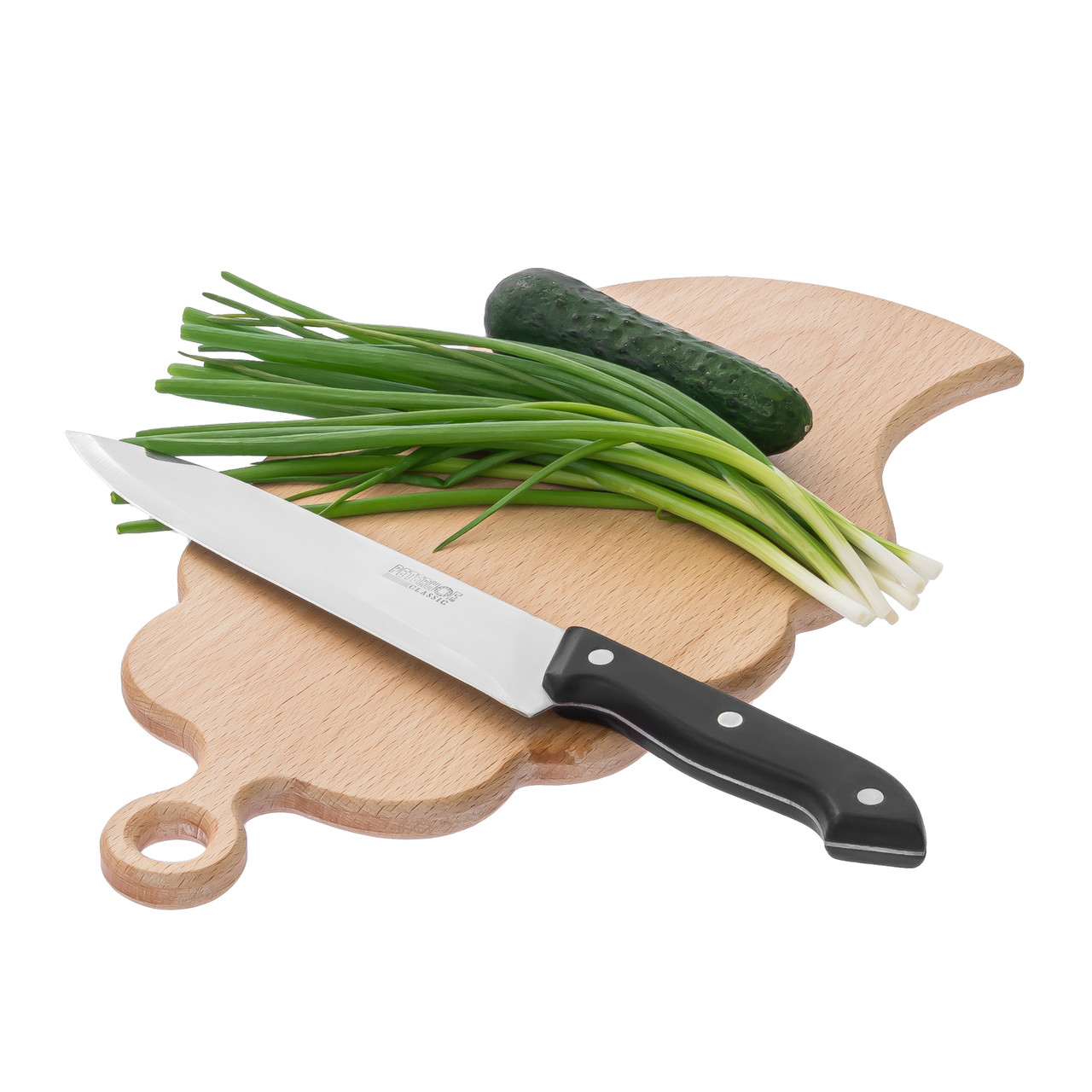 Дошка кухонна обробна дерев'яна з бука у формі листка 39х18 см