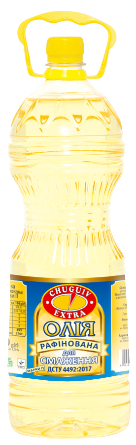 Олія для смаження соняшникова рафінована Чугуєв Продукт 1600 г (1,74 літри), фото 1