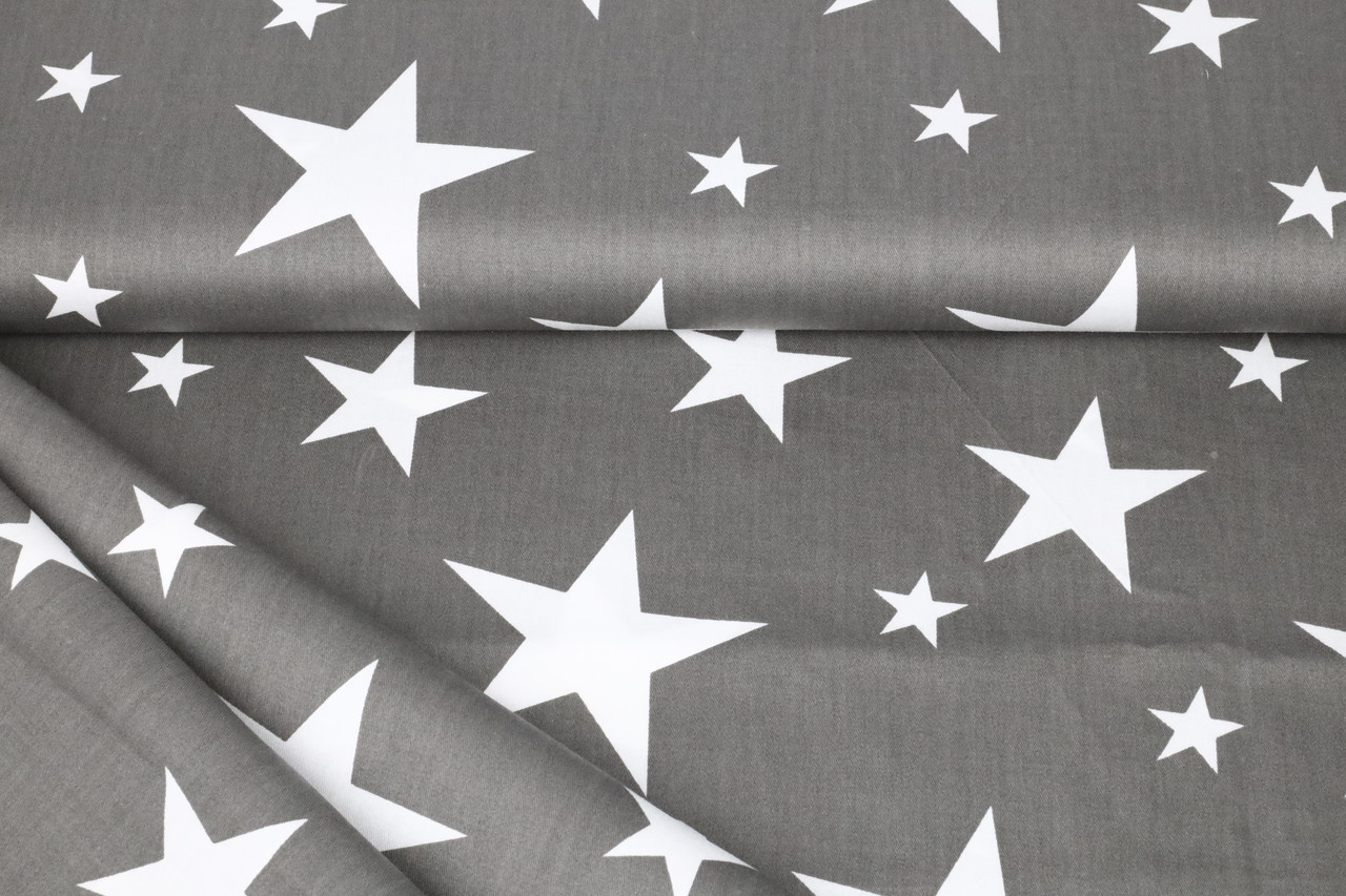 Сатин-твіл Зірки на темно-сірому (залишок 1.30+1+1+1 мп), фото 1