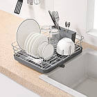 Сушка для посуду MVM DR-02 з органайзером сіра (DR-02 GRAY)