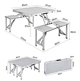Розкладний стіл-валіза для пікніка з 4 стільцями Aluminum picnic table Туристичний стіл-валіза зі стільцями, фото 2