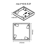 Світильник 4хЕ27 настінно-стельовий накладний Vesta 66382 натуральне дерево, фото 6