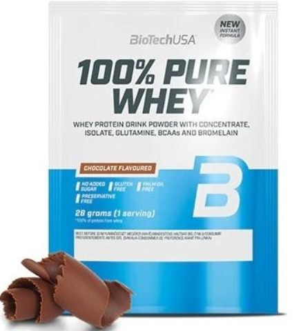 Протеїн ізолят концетрат BioTech 100% Pure Whey 28 гр шоколад