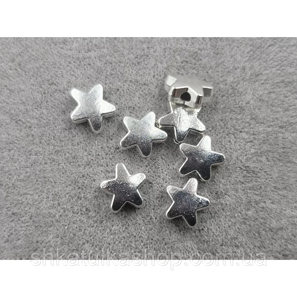 Намистини металеві зірки 8мм (48 шт), фото 1