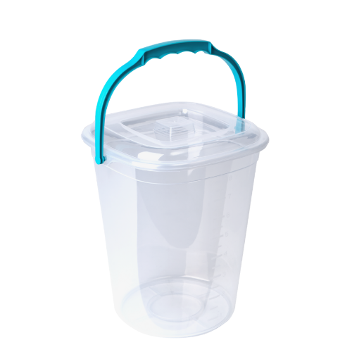 Відро 9л з кришкою пластик прозорий/бірюзовий Smart Алеана, фото 1