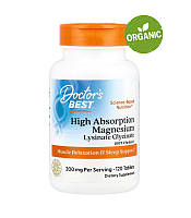 Doctor's Best, Хелатний магній з високим ступенем засвоєння, 100 мг, 120 таблеток