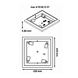 Світильник накладний Е27 Vesta натуральне дерево 29882 graphite, фото 6