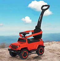 Каталка-толокар Spoko SP-219 з батьківською ручкою червона машинка з кермом та фарами