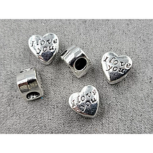 Намистини металеві серце 10*11мм (9 шт)