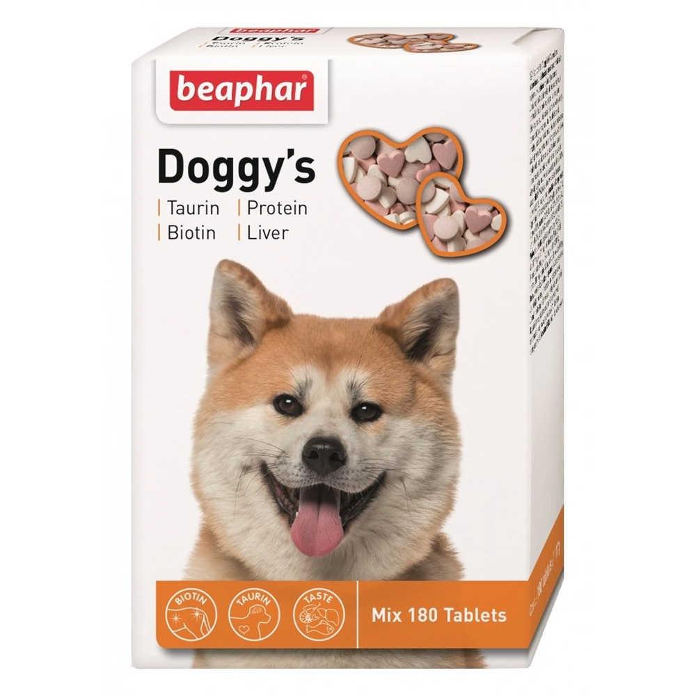 Вітамінізовані ласощі з таурином і біотином, печінкою та протеїном Beaphar Doggy's Mix, 180 таб (*)