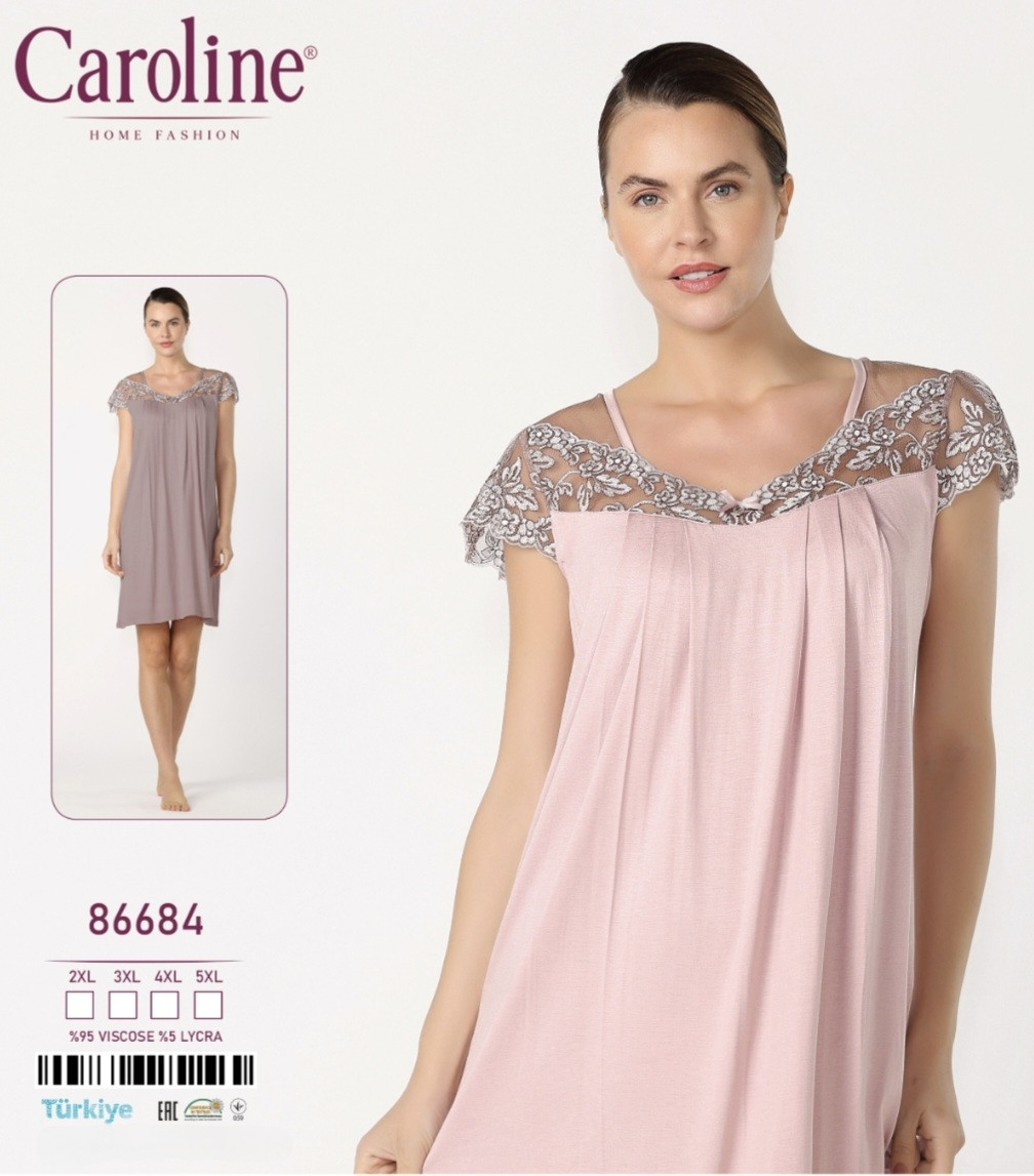 Нічна сорочка з мереживом великих розмірів, фото 1