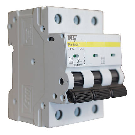 Автоматичний вимикач ВА18-60 3Р 10А 6кА х-ка D Ny95504804, фото 1