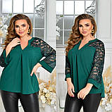 Блуза жіноча довга батал вільного крою, фото 3