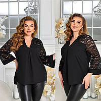 Блуза жіноча довга батал вільного крою