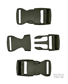 Застібка фастекс Карабін 25мм Хакі пластиковий