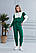 Стильний в'язаний жіночий костюм двійка Міледі у зеленому кольорі, фото 4