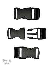 Застібка фастекс Карабін 25мм Чорний пластиковий