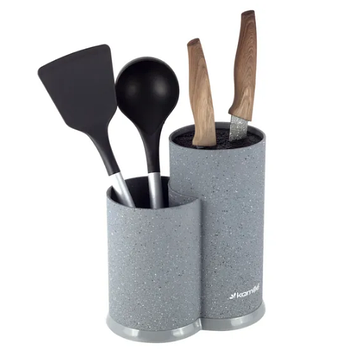 Підставка для ножів 22см (чорн.мармур,білий мармур,сiрий мармур) 7607 KAMILLE