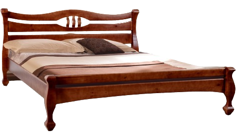 Двоспальне ліжко Динара Затишок 160х200 з ортопедичною основою та різьбленим виголов'ям без підіймального механізму Мікс Мебель, фото 1