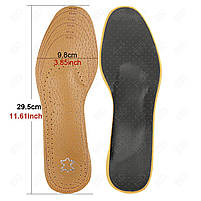 Устілки обрізні шкіряні для корекції плоскостопості з супінатором розмір 35-46 коричневі у взуття, фото 5
