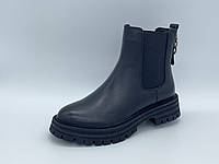 Чорні шкіряні черевики Erisses. Маленькі (33-35) розміри.