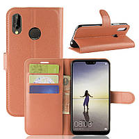 Чохол-книжка Litchie Wallet для Huawei P20 Lite Коричневий
