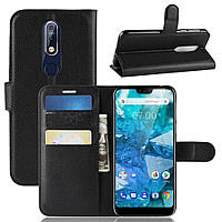 Чехол-книжка Litchie Wallet для Nokia 7.1 Черный