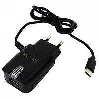 Мережевий зарядний пристрій Walker WH-24 Type C + 1xUSB 2A Чорний